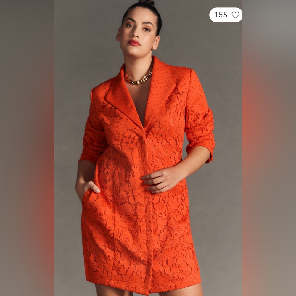 Anthropologie Orange Lace Dress - Picture 5 of 5